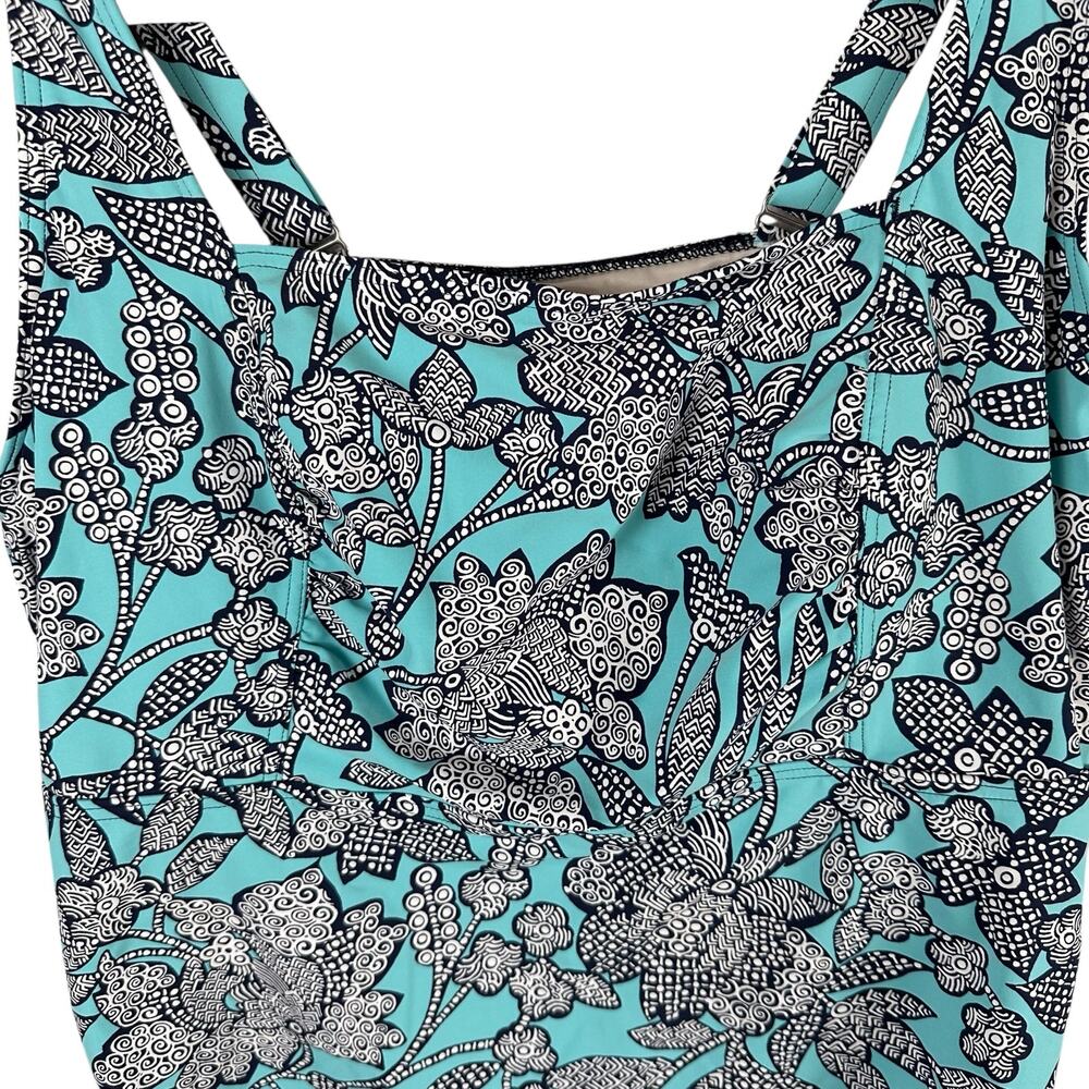 Lands' End Blue and Black Floral Swim Coverup - Picture 4 of 10